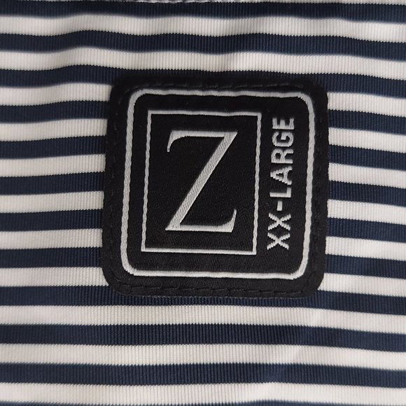 Striped Z-Line Polo, XXL, Black and White - Picture 10 of 14